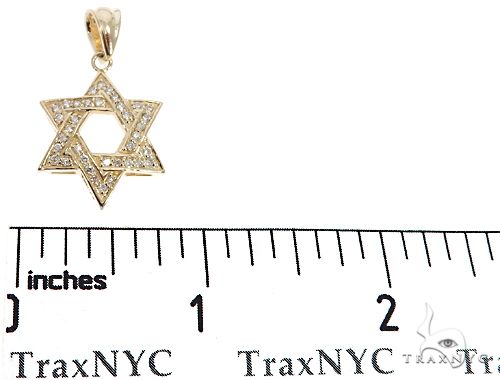 14k Gold Diamond Star of David Pendant 64649 - Image 6