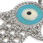 14k White Gold Diamond and Enamel Evil Eye Hamsa Pendant 64652 - Image 4