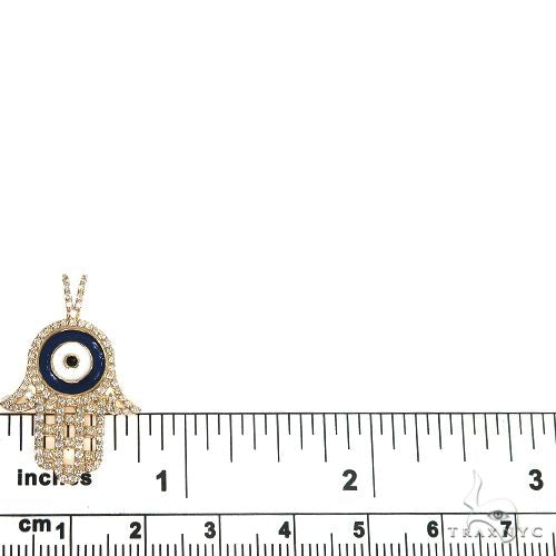 14k White Gold Diamond and Enamel Evil Eye Pendant 64653 - Image 5