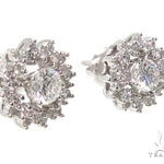 14k White Gold Prong Diamond Earrings For Women-39992 - Image 2