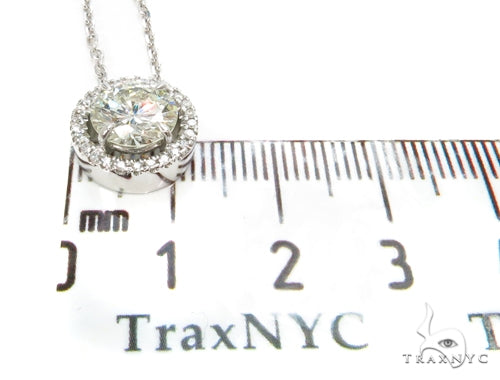 14k White Gold Pave Diamond Necklace-39991 - Image 8