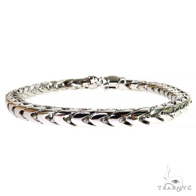 14k White Gold Solid Franco Bracelet 8.5 Inches 5.5mm   68166 - Image 1
