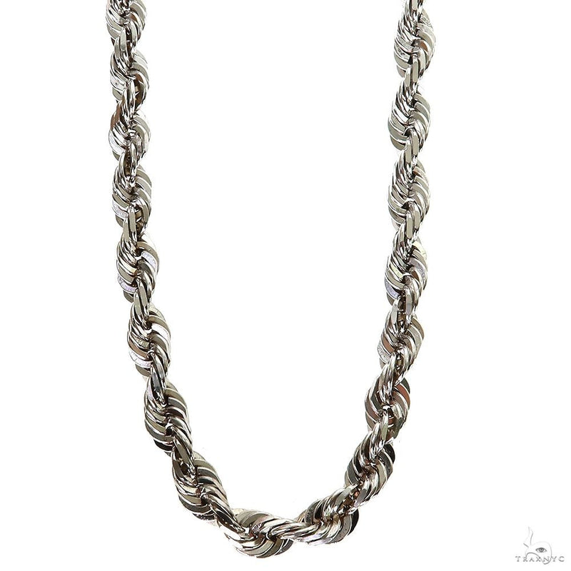 14k White Gold Solid Rope Link Chain 6.6mm 22 inches 70136 - Image 1