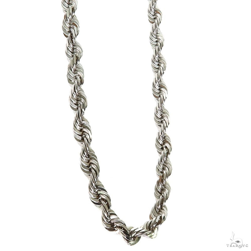 14k White Gold Solid Rope Link Chain 6.6mm 22 inches 70136 - Image 2