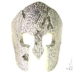14k White Gold Spartan Mask Diamond Ring 65078 - Image 2