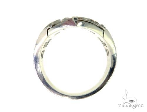 14k White Gold Spartan Mask Diamond Ring 65078 - Image 7