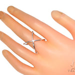 14k White Gold 'X' Ring 44520 - Image 5