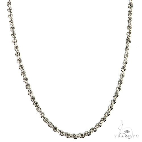 14k White gold Solid Rope Link Chain 2mm 26 inches 68792 - Image 1