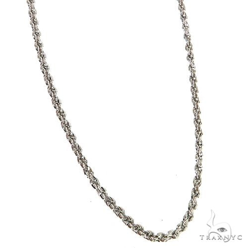 14k White gold Solid Rope Link Chain 2mm 26 inches 68792 - Image 2