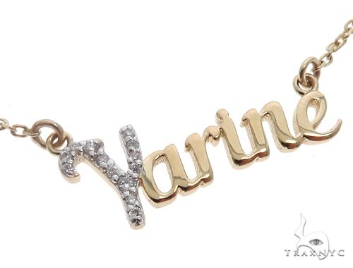 14k YG Custom 'Yarine' Name Pendant 65105 - Image 2