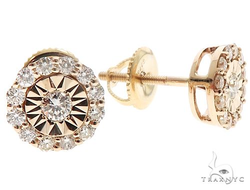 14k Gold Diamond Stud Earrings 64822 - Image 3
