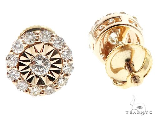 14k Gold Diamond Stud Earrings 64822 - Image 4