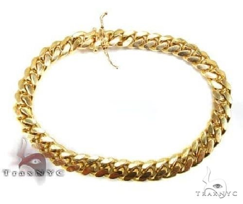 14k YG Solid Miami Cuban Bracelet 4.9 mm 8 inches 68206 - Image 1