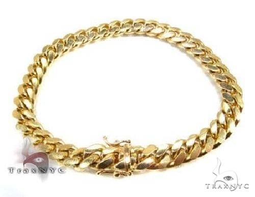 14k YG Solid Miami Cuban Bracelet 4.9 mm 8 inches 68206 - Image 2