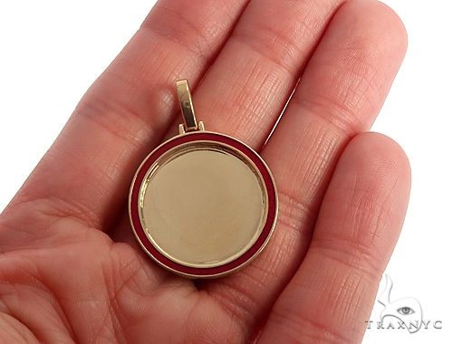 14k Yellow Gold 1 Inch Customizable Photo Pendant 65045 - Image 4