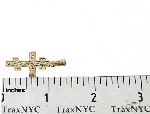 14k Yellow Gold Asymmetrical Cross Pendant 65096 - Image 7