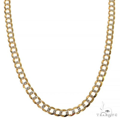 14K Yellow Gold Curb Diamond Cut Solid chain 3.5mm 24 inches    68292 - Image 1