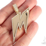 14k Yellow Gold Custom Made 'M' Pendant 65055 - Image 5