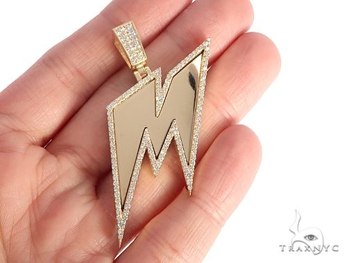 14k Yellow Gold Custom Made 'M' Pendant 65055 - Image 5