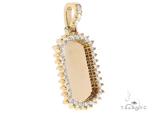 14k Yellow Gold Customizable Dog Tag Pendant 64643 - Image 2