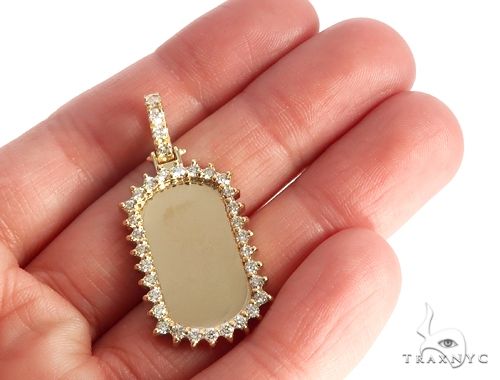 14k Yellow Gold Customizable Dog Tag Pendant 64643 - Image 5