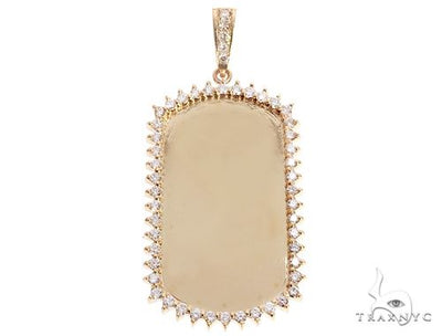 14k Yellow Gold Customizable Dog Tag Pendant 64644 - Image 1