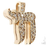 14k Yellow Gold Diamond Chai Pendant 64645 - Image 2