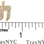 14k Yellow Gold Diamond Chai Pendant 64645 - Image 6