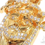 14k Yellow Gold Diamond Cuban Link Crown Jesus Pendant 64912 - Image 4