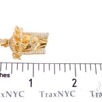 14k Yellow Gold Diamond Cuban Link Crown Jesus Pendant 64912 - Image 7