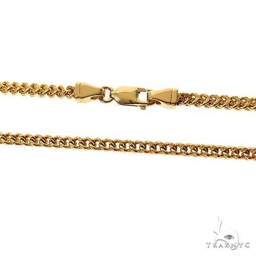 14k Yellow Gold Diamond Cut Semi-Solid Franco Link Chain 3.5mm 18 Inches 69947 - Image 3