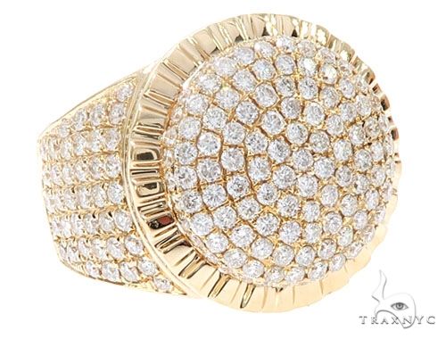 14k Yellow Gold Diamond Dome Men's Ring 65083 - Image 1