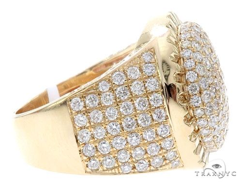 14k Yellow Gold Diamond Dome Men's Ring 65083 - Image 4