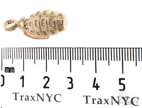 14k Yellow Gold Diamond Grenade Pendant 64670 - Image 4