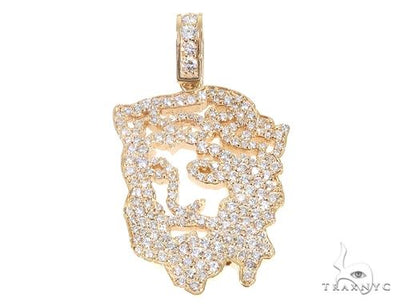 14k Yellow Gold Diamond Jesus Pendant 65134 - Image 1