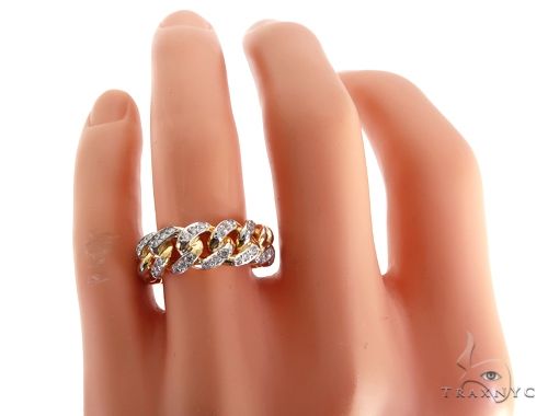 14k Yellow Gold Diamond Miami Cuban Ring 64776 - Image 7