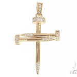 14k Gold Diamond Nail Cross Pendant 65230 - Image 1