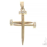 14k Gold Diamond Nail Cross Pendant 65230 - Image 3