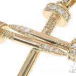 14k Gold Diamond Nail Cross Pendant 65230 - Image 4