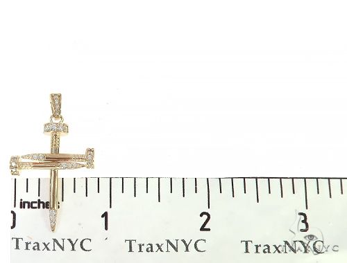14k Gold Diamond Nail Cross Pendant 65230 - Image 6