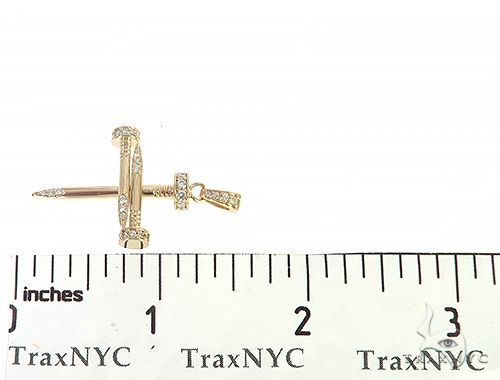 14k Gold Diamond Nail Cross Pendant 65230 - Image 7
