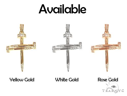 14k Gold Diamond Nail Cross Pendant 65230 - Image 8