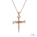 14k Gold Diamond Nail Cross Pendant Set 66614 - Image 1