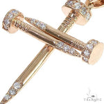 14k Gold Diamond Nail Cross Pendant Set 66614 - Image 4