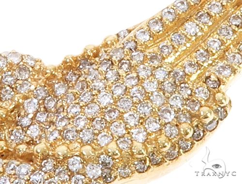 14k Yellow Gold Diamond Prayer Hands Pendant 64925 - Image 4