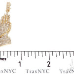 14k Yellow Gold Diamond Prayer Hands Pendant 64925 - Image 6