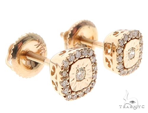 14k Gold Diamond Stud Earrings 64901 - Image 2