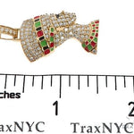 14k Yellow Gold Diamond and Enamel Nefertiti Pendant 64692 - Image 7