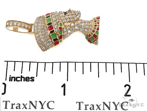 14k Yellow Gold Diamond and Enamel Nefertiti Pendant 64692 - Image 7