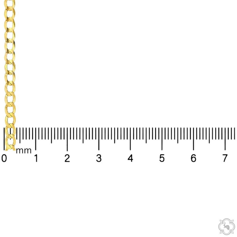 14k Yellow Gold Solid Curb Link Chain 4mm 18 inches 68272 - Image 5